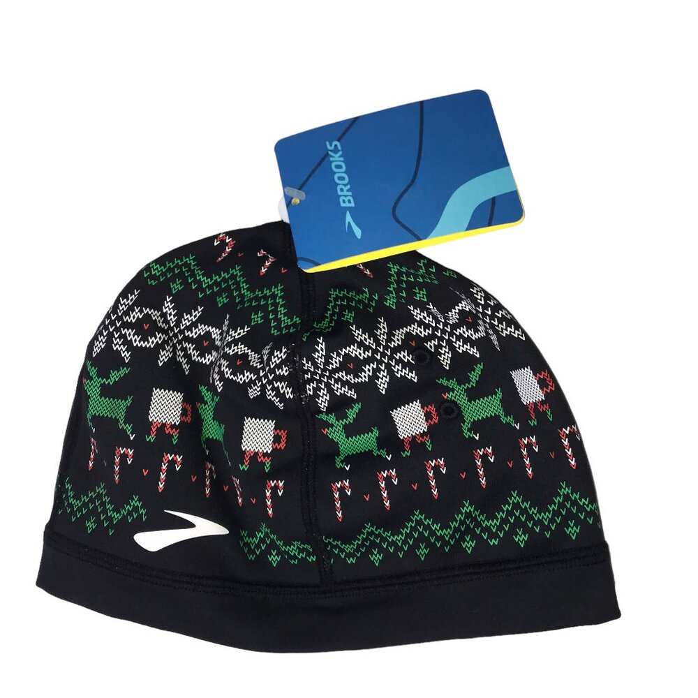New NWT Brooks Running Beanie Ugly Christmas Sweater Style.  Size Adult.